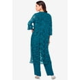 thumbnail image 2 of Roaman's Women's Plus Size Lace Duster Pant Set, 2 of 5