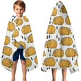 thumbnail image 3 of Cute Yellow Hedgehog Pattern Hooded Bath Towel，50"x30" for Ages 3 To 12 Kids, Quick Dry Lightweight Soft Microfiber Hood Beach Towel Cover Up for Kids, 3 of 7