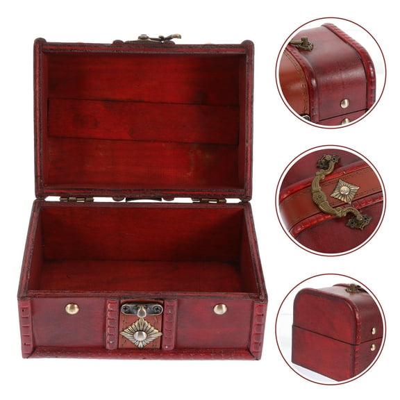 Niceauty Vintage Jewelry Holder for Organizing Jewelry Wood Dark Red 1Pack