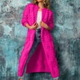 thumbnail image 4 of Qetyuw Womens Knit Long Cardigan Balls Shape Long Sleeve Open Front Cardigans Coat Loose Fit Casual Coats, 4 of 4