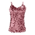 thumbnail image 6 of HongQid Sequin Tops for Women Sparkly Shiny Cami Tank Top Sexy V Neck Strappy Camisole Glitter Concert Outfits Party Night, 6 of 9