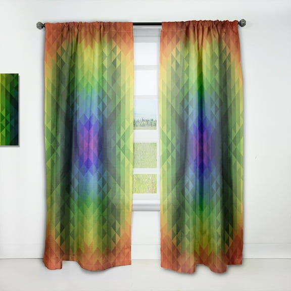 Designart 'Triangular Shapes Colourfields XX' Modern & Contemporary Curtain Panel