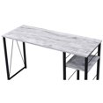 thumbnail image 5 of Bowery Hill Wooden Top 2-Shelf Writing Desk in Antique White and Black, 5 of 7