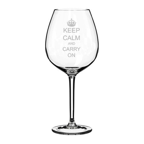 Stemless Wine Tumbler Coffee Travel Mug Glass Keep Calm And Drink On Crown 