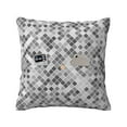 thumbnail image 2 of LNWH Grey Abstract Mosaic Art Throw Pillow Covers, Square Soft Linen Decorative Pillow Cases, 16"x16", 2 of 8
