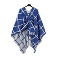 thumbnail image 2 of Baqcunre Wraps for Women,Women's Shawl Wrap Poncho Cape Open Front Cardigan for Fall Winter Navy, 2 of 9