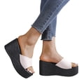 thumbnail image 3 of zttd fashion summer women sandals wedge heel thick sole fish mouth solid color multicolor casual slipper women's slipper a, 3 of 7