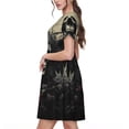 thumbnail image 2 of Balery Vintage Winged Rose Skull Vestidos sueltos de manga corta para mujer, vestidos de verano 2025, vestidos casuales de corte A con vuelo., 2 of 6