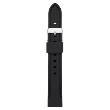 18mm Black Silicone Unisex Adult Replacement Sport Watch Band