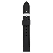 18mm Black Silicone Unisex Adult Replacement Sport Watch Band