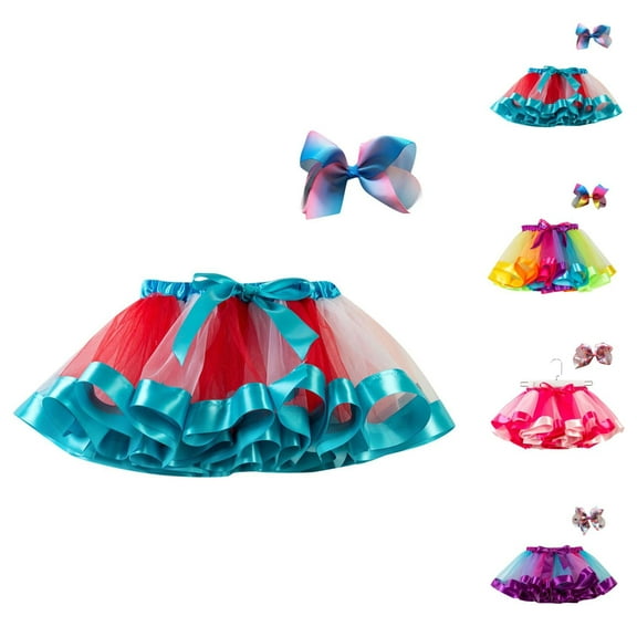 DIY Girls Outfit Sets Girls Clothing Sets Girls Kids Tutu Party Dance Ballet Toddler Baby Skirt Bow Hairpin Set