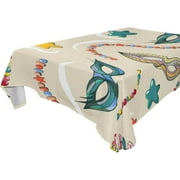SKYSONIC Mardi Gras Tablecloth Waterproof Washable Polyester Square Table Cover Durable Tablecloth for Kitchen Dining Table Party Decor (54 X 54 Inch)