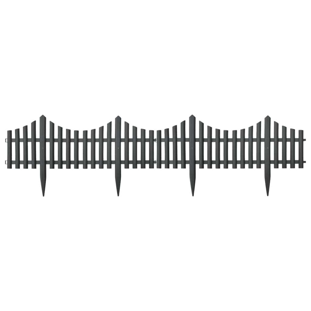 vidaXL Lawn Edgings 17 pcs Anthracite 32.8' PP