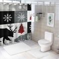 thumbnail image 7 of Orinice Bear Deer Snowflakes Bathroom Decor Set with Hooks, Colorful Luxurious Graphic Print Polyester Fabric Shower Curtain, 100% Waterproof Shower Curtain Set for Bathroom Decoration 36x72, 7 of 7