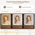 thumbnail image 4 of Makeup Vanity Desk with Mirror and LED Lights – 10 Drawers, 8 Storage Shelves, Power Outlet, Vanity Table with Chair In 3 Colors for Bedroom and Powder Room, 4 of 7