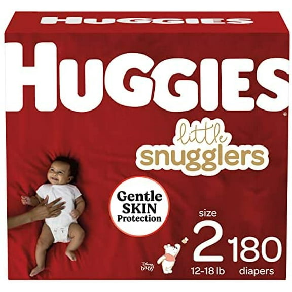 Baby Diapers Size 2, 180 Ct, Huggies Little Snugglers
