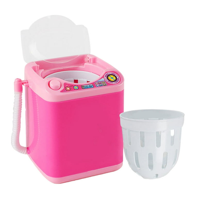 Mini Electric Washing Machine Children Pretend Role Play Makeup Brush  Cleaner Device Educational Toys