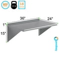 thumbnail image 3 of AmGood 24 in. x 36 in. Stainless Steel Wall Shelf | NSF Certified | Appliance & Equipment Metal Shelving | Kitchen, Restaurant, Garage, Laundry, Utility Room, 3 of 10