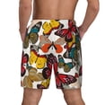 thumbnail image 4 of Goofa Retro Floral Butterfly Printed Men's Swim Trunks Board Shorts Quick Dry Mens Swimming Trunks with Compression Liner,Breathable Fit Hawaii Beach Shorts-X-Large, 4 of 9