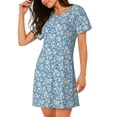 thumbnail image 2 of Sikiie Floral Retro Style Print Women's Short-sleeved Nightdress, Round Neck Pullover Nightdress Pajamas Summer Home Wear, 2 of 6