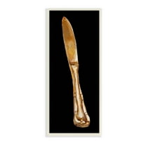 Stupell Industries Gleaming Silverware Cutlery Painting Black Background Painting Unframed Art Print Wall Art, Design by Adolf Llovea