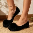 thumbnail image 5 of YTCAMLO Puff Pompom Flats for Women Round Toe Backless Casual Shoes Slip On Soft Comfort Ballet Shoes for Daily Weekend Outings, 5 of 9