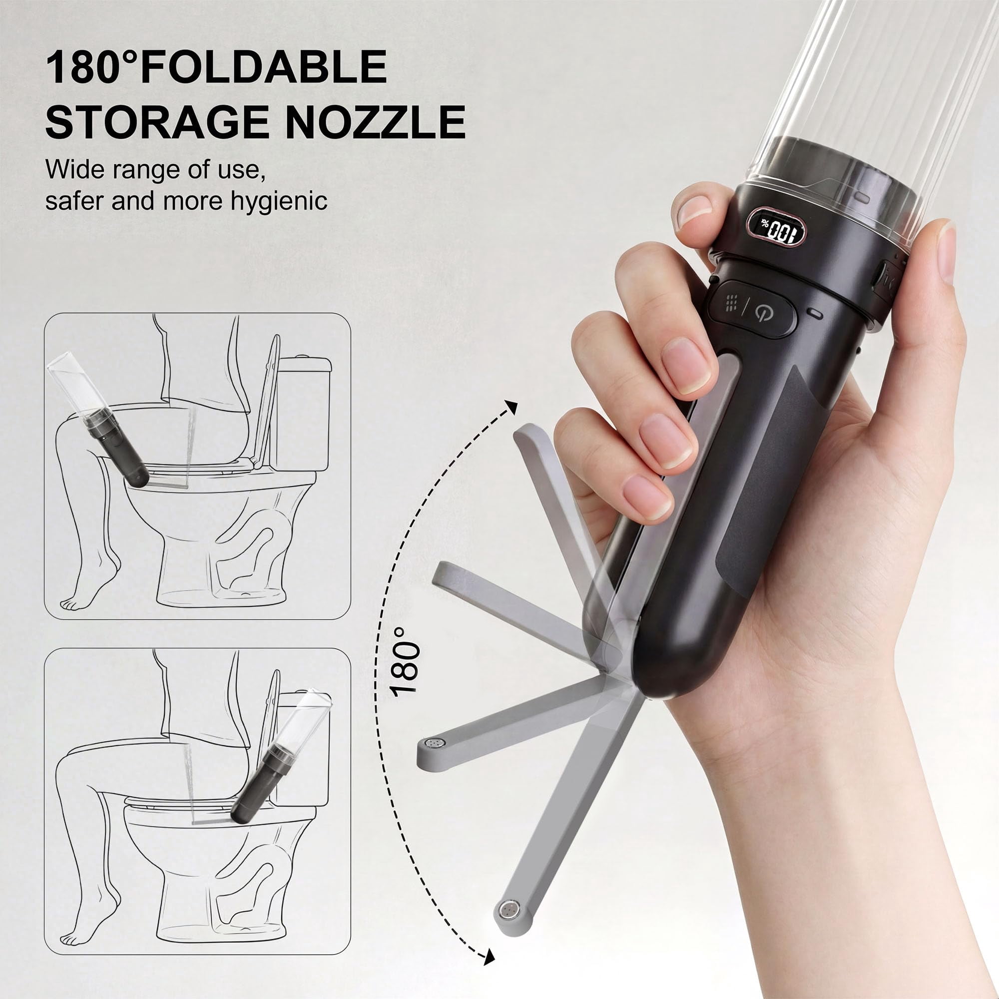 Portable Bidet For Travel | Bathroom - Rechargeable Electric Sprayer With 3 Waterproof Ultimate Personal Hygiene Cleaning At Home Office And Camping (black)