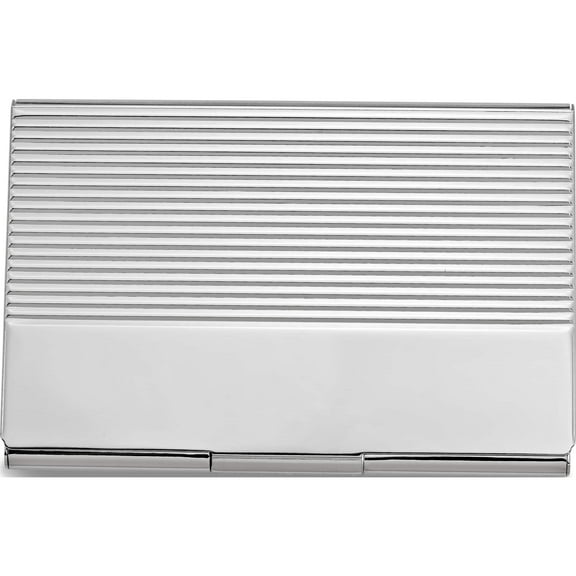 Fashion Nickel-Plated Ribbed Business Card Case (4 X 2.75) Made In China gl8013