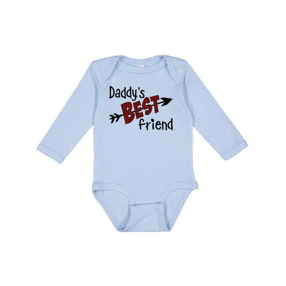 Inktastic Daddy's Best Friend- Arrow and Plaid Letters Boys or Girls Long Sleeve Baby Bodysuit