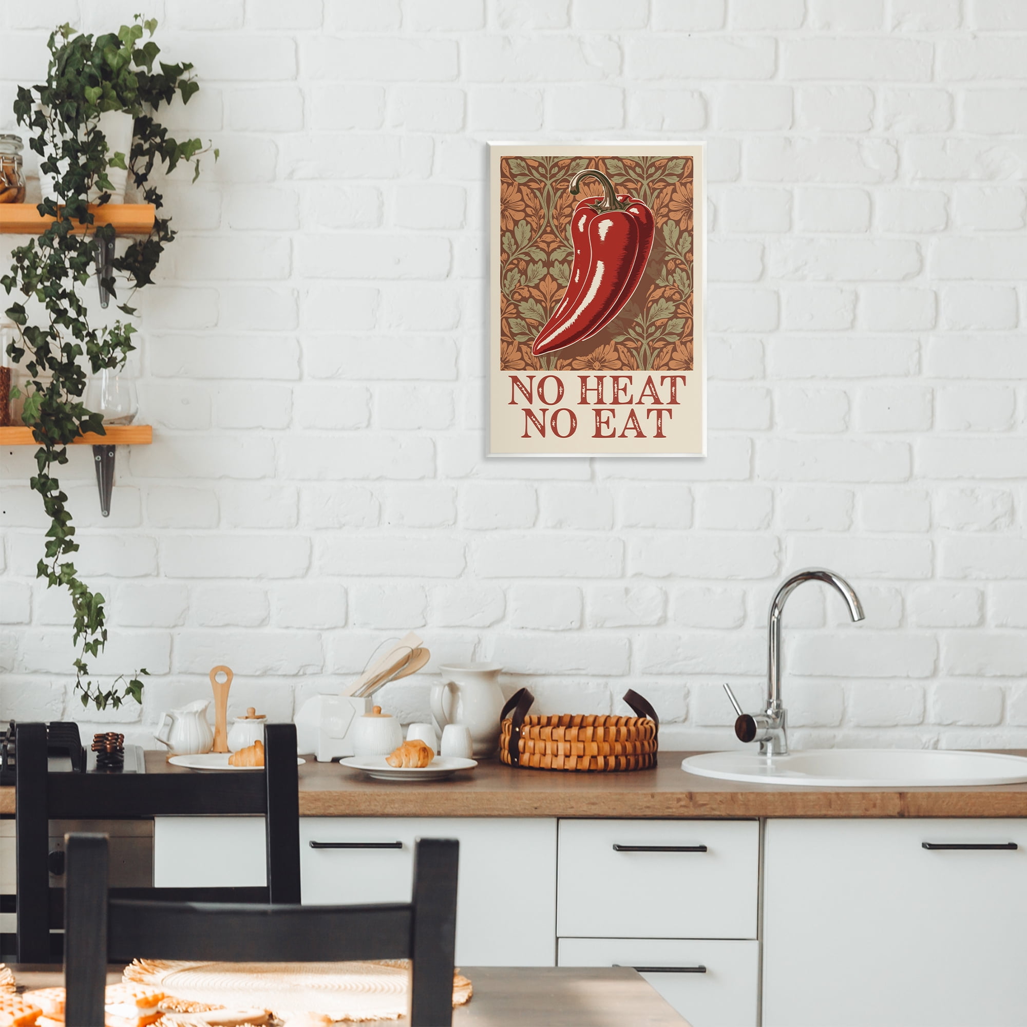 Stupell Industries No Heat or Eat Pepper Wall Plaque Art, design by Andreas Magnusson