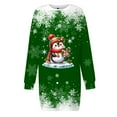 thumbnail image 4 of Wyzesi Robes Longues Formelles Amples Robe Chandail de Noël Imprimée pour Femmes Col Rond Manches Longues Robe Décontractée Sans Capuche Robes d'Hiver pour Femmes Manches Longues, 4 of 5