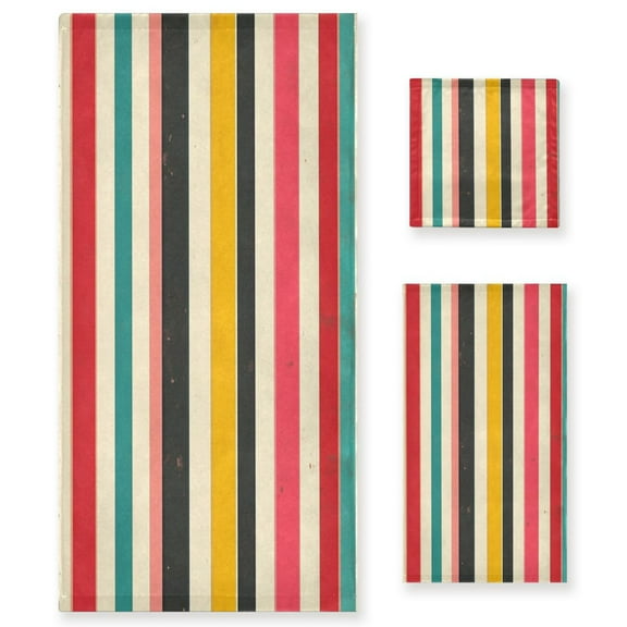 Three-Piece Towel Set Face Towel Towel Set Hand Towel Bath Towel Cotton Bath Towels Bath Towel Sets Hand Bath Towels Pretty Stripes