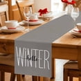 thumbnail image 5 of Hello Winter Table Runner 120 Inches Long Farmhouse Dress Scarves, Grey Merry Christmas Holiday Dining Tablerunner for Coffee Table/Kitchen Island/Party Décor, 13" x 120", 5 of 8