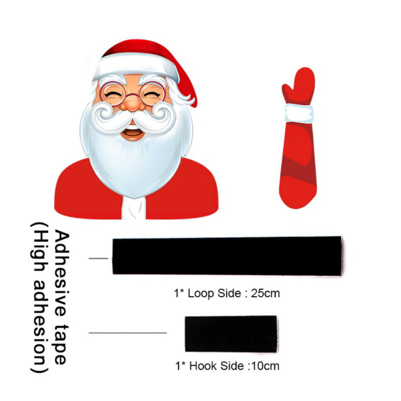 Christmas Car Rear Wiper Sticker Waving Santa Claus Reindeer Decals Xmas Decor 