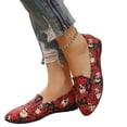 thumbnail image 2 of Domuza Walking Shoes Women Breathe Mesh Slip On Sneakers Lightweight Floral Casual Loafers Trendy Comfortable Walking Sneakers for Women Red 7（EU-38）, 2 of 4