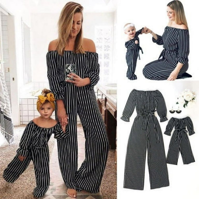 Family Clothes Mother Daughter Matching Mom Women Casual Jumpsuit Outfits