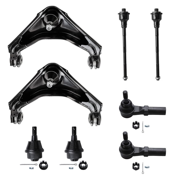 Detroit Axle - 8pc Front End Kit for Silverado Sierra Chevy GMC Avalanche Suburban Yukon XL 2500 Hummer H2, 2 Upper Control Arms w/Ball Joint 2 Lower Ball Joints 4 Outer & Inner Tie Rods Replacement