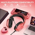 thumbnail image 6 of Wantek V10 Cat Ear Style Gaming Headset with comfortable fit and vibrant RGB lighting, Hi-Fi Sound - Red, 6 of 8