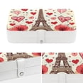 thumbnail image 4 of Valentine's Day Travel Jewelry Box Display Case with Removable Compartment - Portable PU Leather Organizer, 4 of 6
