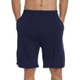 thumbnail image 4 of MoFiz Men's Solid Bamboo Pajama Shorts with Pockets Loungewear 3-Pack for Men, 4 of 7
