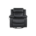 thumbnail image 5 of Elm & Oak Maxima Standard Manual Swivel Recliner with Massage and Heat, Black Faux Leather, 5 of 9