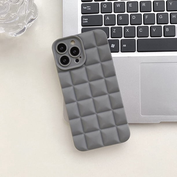 Funda de teléfono a cuadros con diamantes en 3D, carcasa de silicona suave a prueba de golpes para iPhone 11, 12, 13, 14 Pro, X, XR, XS, Max, 6s, 7, 8 Plus, mate, a la moda Fivean unisex