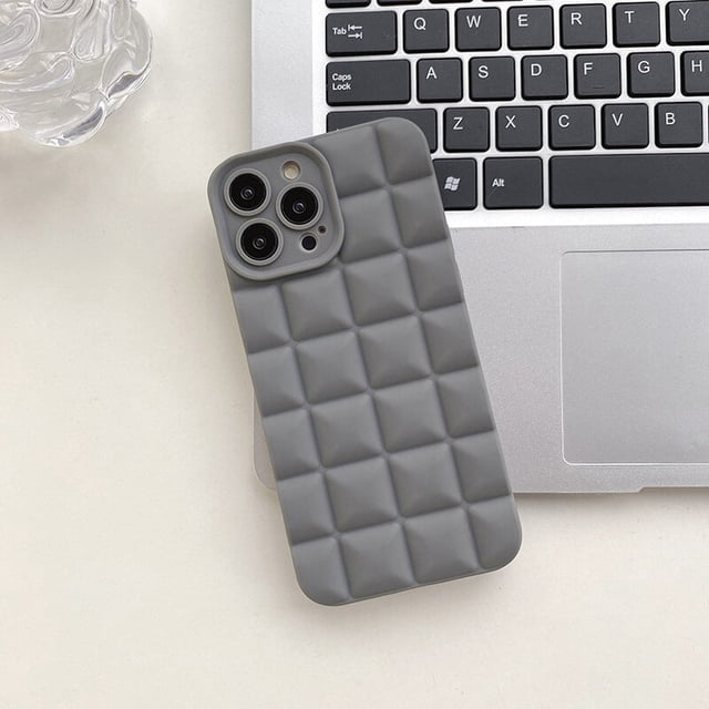 Funda de teléfono a cuadros con diamantes en 3D, carcasa de silicona suave a prueba de golpes para iPhone 11, 12, 13, 14 Pro, X, XR, XS, Max, 6s, 7, 8 Plus, mate, a la moda Fivean unisex