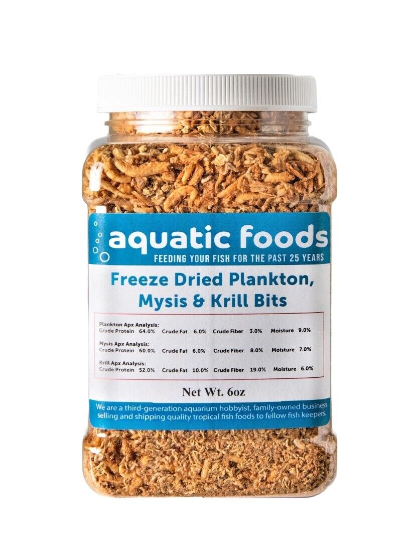 Plankton, Mysis Shrimp & Arctic Krill Bits Freeze Dried for for Marines, Corals, Anemones, Koi