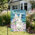 thumbnail image 3 of Welcome Bunny Floral Spring Outdoor Garden Flag 12.5" x 18", 3 of 3