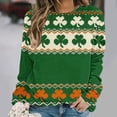 thumbnail image 4 of Tops para las Mujeres de Moda Otoño Día de San Patricio Impreso Suelto Cuello Redondo Manga Larga Suéter, Tops de Trabajo Casual para las Mujeres, 4 of 7