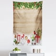 thumbnail image 1 of Christmas Tapestry, Pine Branches Ornaments on Wooden Planks Snow Presents Vintage Composition Print, Fabric Wall Hanging Decor for Bedroom Living Room Dorm, 5 Sizes, Multicolor, by Ambesonne, 1 of 1