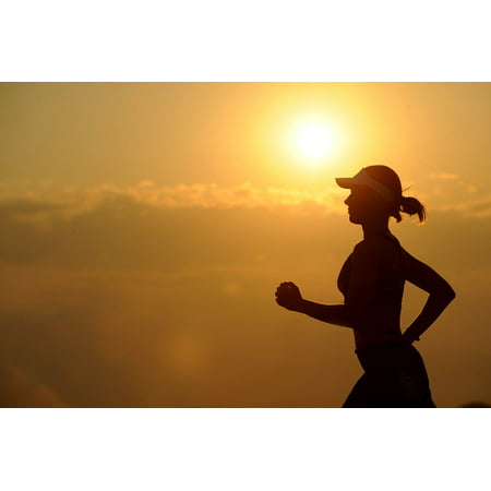 LAMINATED POSTER Fitness Running Long Distance Female Runner Poster Print 24 x