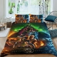thumbnail image 2 of Kombate Mortal Conjunto de sábanas temático, trío de piezas, cómodo y amigable con la piel, diseño único, regalo de decoración para el hogar para familiares, amigos y fans, 90 cm * 190 cm, 2 of 6