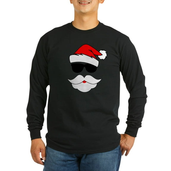 CafePress - Cool Santa Claus Long Sleeve Dark T Shirt - Long Sleeve Dark T-Shirt